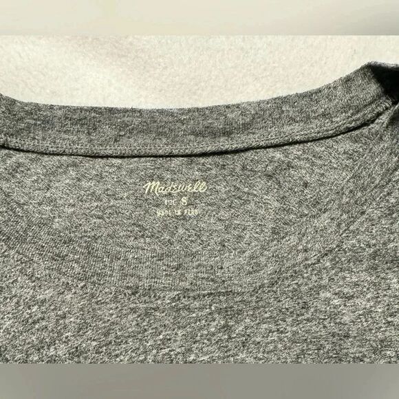 Madewell Front Knot Tee | Marled Gray | Size Small - Picture 6 of 6
